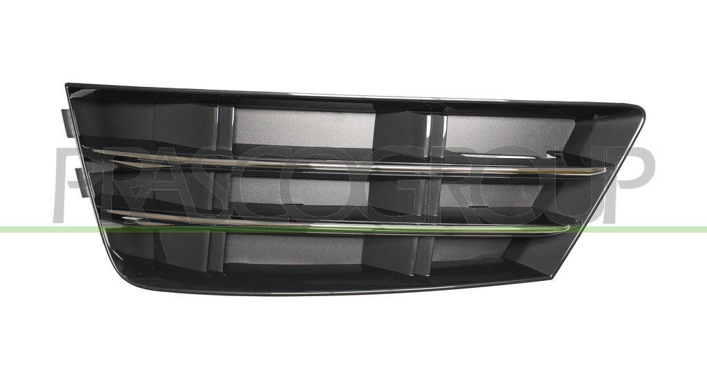 BUMPER GRILLE LEFT-BLACK-WITH CHROME MOLDINGS