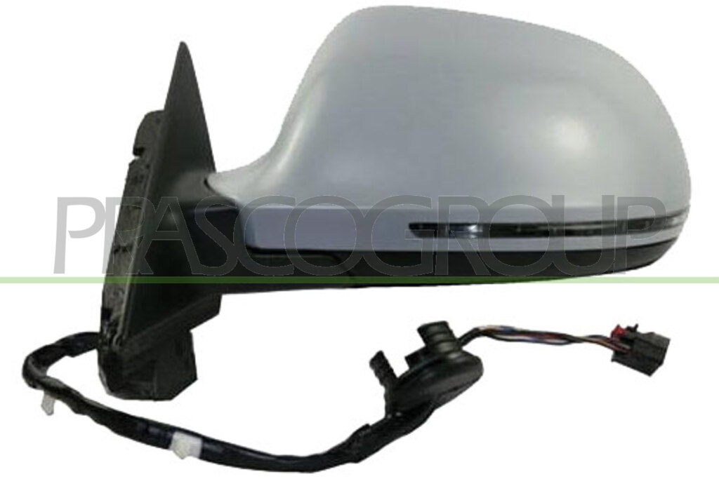 SPIEGEL LINKS-ELEKTRISCH-HEIZBAR-GRUNDIERT-MIT BLINKER-ASPHAERISCH MOD. 5 TUERIG-8 PINS MOD. 08 > 10