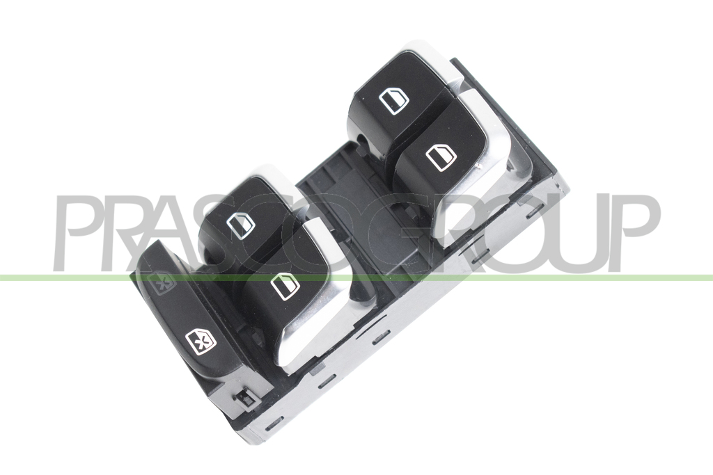 FRONT DOOR LEFT WINDOW REGULATOR PUSH-BUTTON PANEL-BLACK/CHROME EDGE-4 SWITCHES-10 PINS