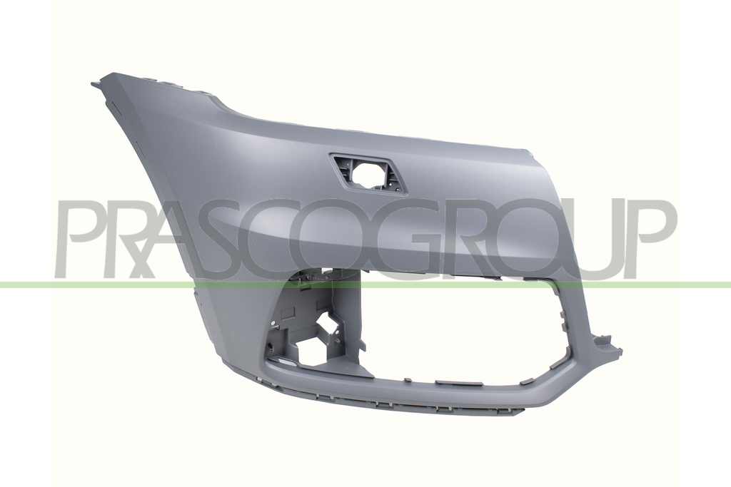 FRONT BUMPER RIGHT-PRIMED-WITH HEADLAMP WASHER AND COVER-WITH PDC CUTTING MARKS