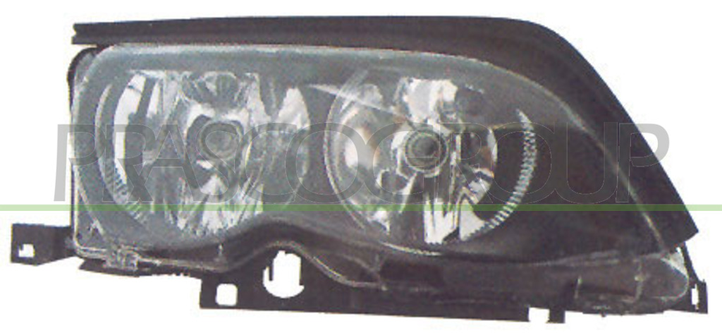 HEADLAMP RIGHT H7+H7 ELECTRIC-WITH MOTOR-BLACK