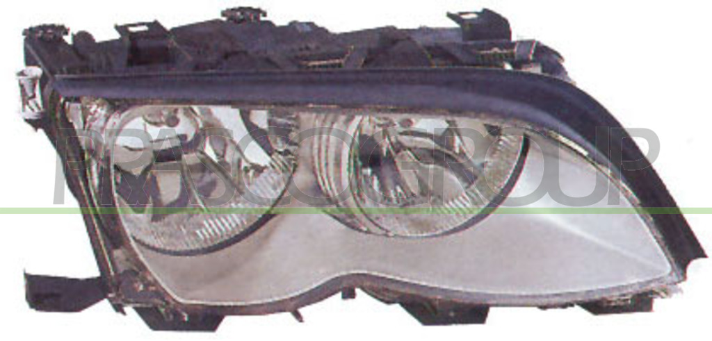 HEADLAMP RIGHT H7+H7 ELECTRIC-WITH MOTOR-SILVER