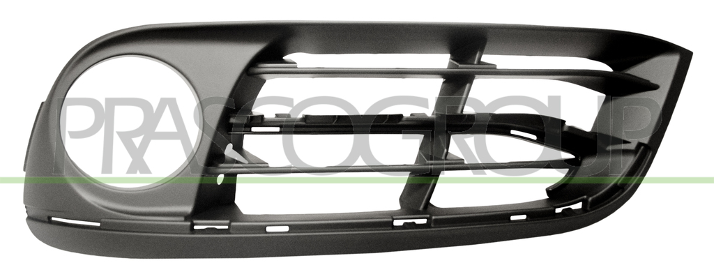GRILLE GAUCHE NOIRE DE PARE-CHOCS-AVEC SIEGE ANTIBROUILLARD-AVEC TROUS MOULURE MOD. LUXURY-MODERN LINE