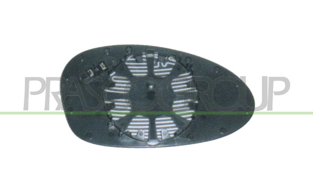 MIRROR GLASS BASE LEFT-HEATED-ASPHERICAL-CHROME