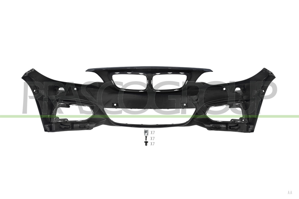 PARAURTI ANTERIORE CON PRIMER-CON TAPPO COPRIGANCIO-CON FORI PDC E PARK ASSIST+SUPPORTI-CON FORI LAVAFARI MOD. M-TECH