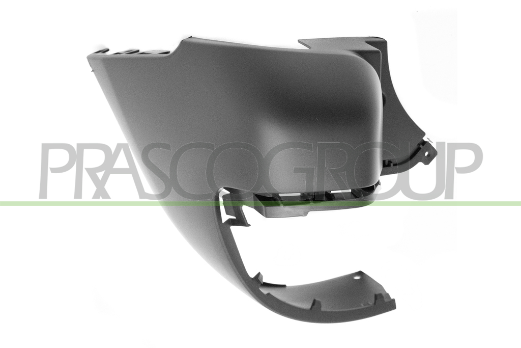 REAR BUMPER END CUP LEFT-BLACK-TEXTURED FINISH-OPEN SIDE TAILGATE-SHORT WHEEL BASE