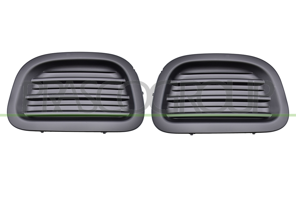 SET OF FRONT BUMPER GRILLES-BLACK-WITHOUT FOG LAMP HOLES-(RIGHT+LEFT)