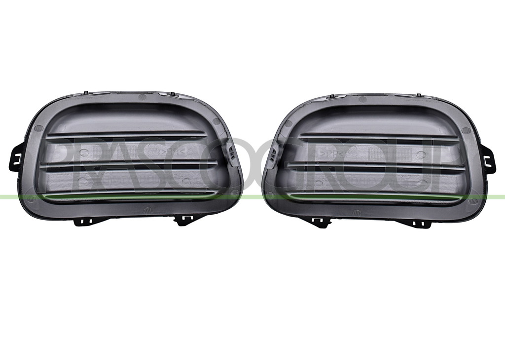 SET OF FRONT BUMPER GRILLES-BLACK-WITHOUT FOG LAMP HOLES-(RIGHT+LEFT)