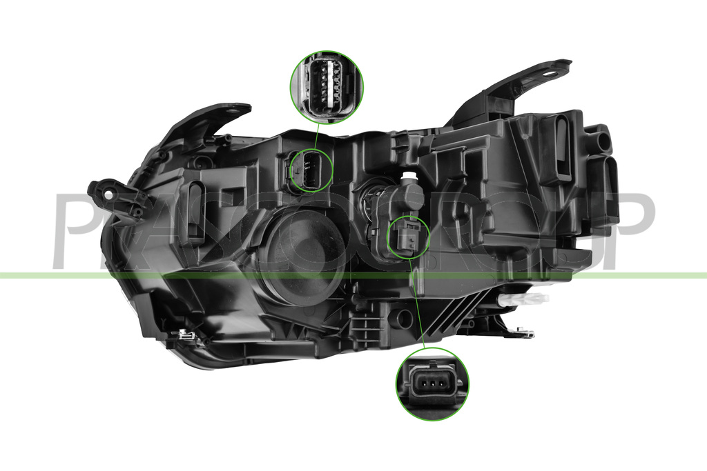 SCHEINWERFER RECHTS-H1-MIT LWR-OHNE MOTOR-MIT WEISSEMRAND-LED MOD. 23 >