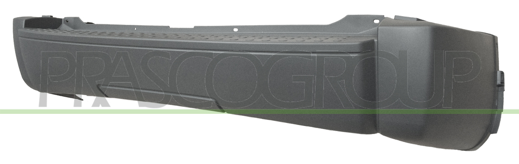 REAR BUMPER-BLACK-TEXTURED FINISH-WITH CUTTING MARKS FOR PDC AND TRAILER HOOK HOLE