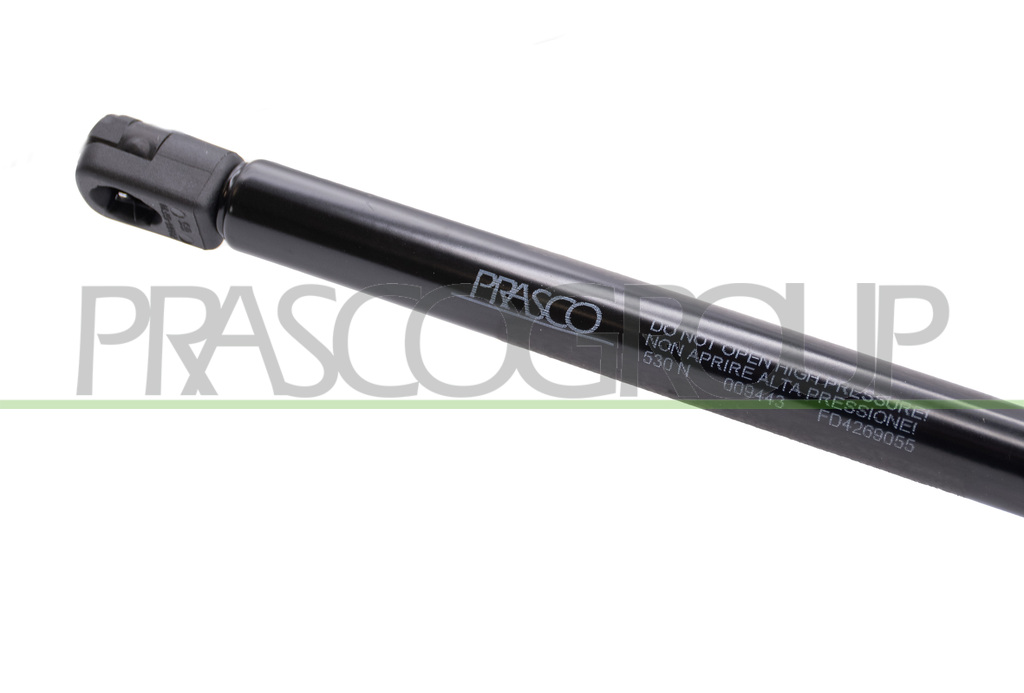 TAILGATE GAS SPRING RIGHT/LEFT - 530 N - L 483 mm - S 192 mm - Ø 18 mm - Ø 8 mm