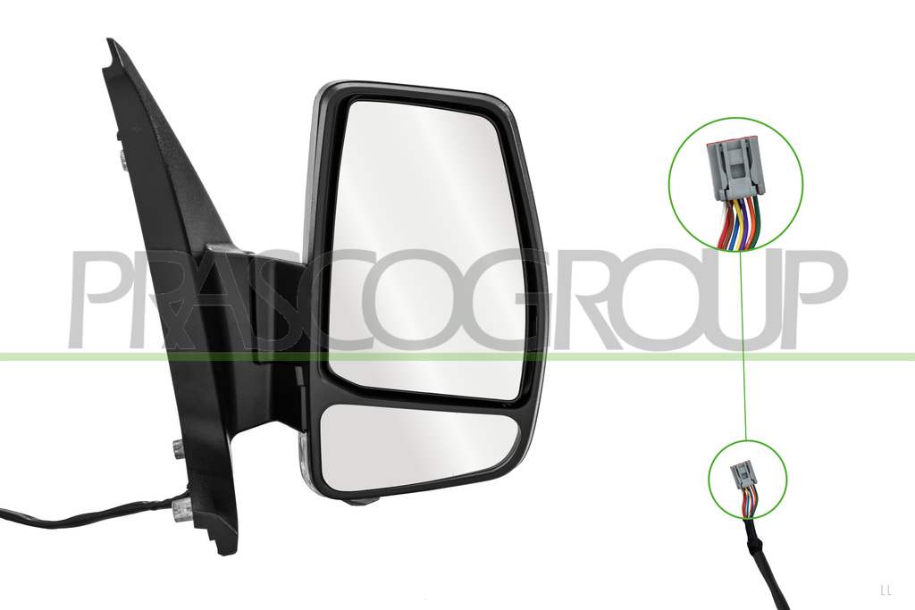 ESPEJO DERECHO-ELECTRICO-IMPRIMADO-TERMICO-ABATIBLE-CON PILOTO-CONVEXO-8 PINES