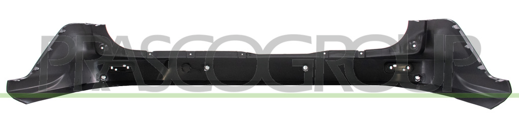 REAR BUMPER-CENTRE-BLACK-TEXTURED FINISH-WITH PDC HOLES+SENSOR HOLDERS-WITH TOW HOOK COVER