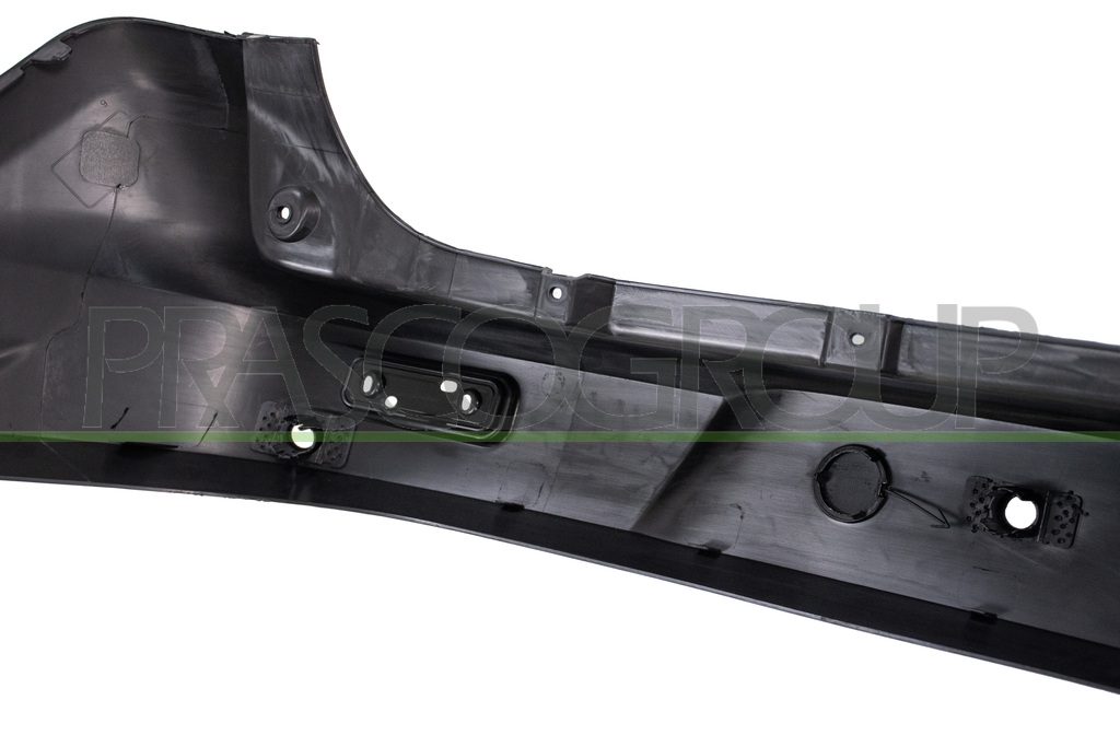 REAR BUMPER-CENTRE-BLACK-TEXTURED FINISH-WITH PDC HOLES+SENSOR HOLDERS-WITH TOW HOOK COVER