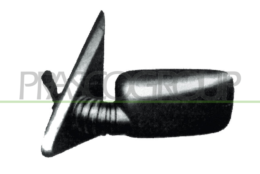 DOOR MIRROR LEFT-WITH LEVER-BLACK-CONVEX-CHROME