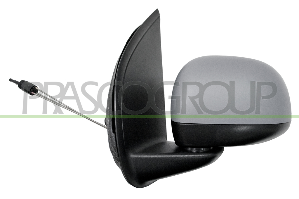 DOOR MIRROR LEFT-CABLE-PRIMED-CONVEX-CHROME