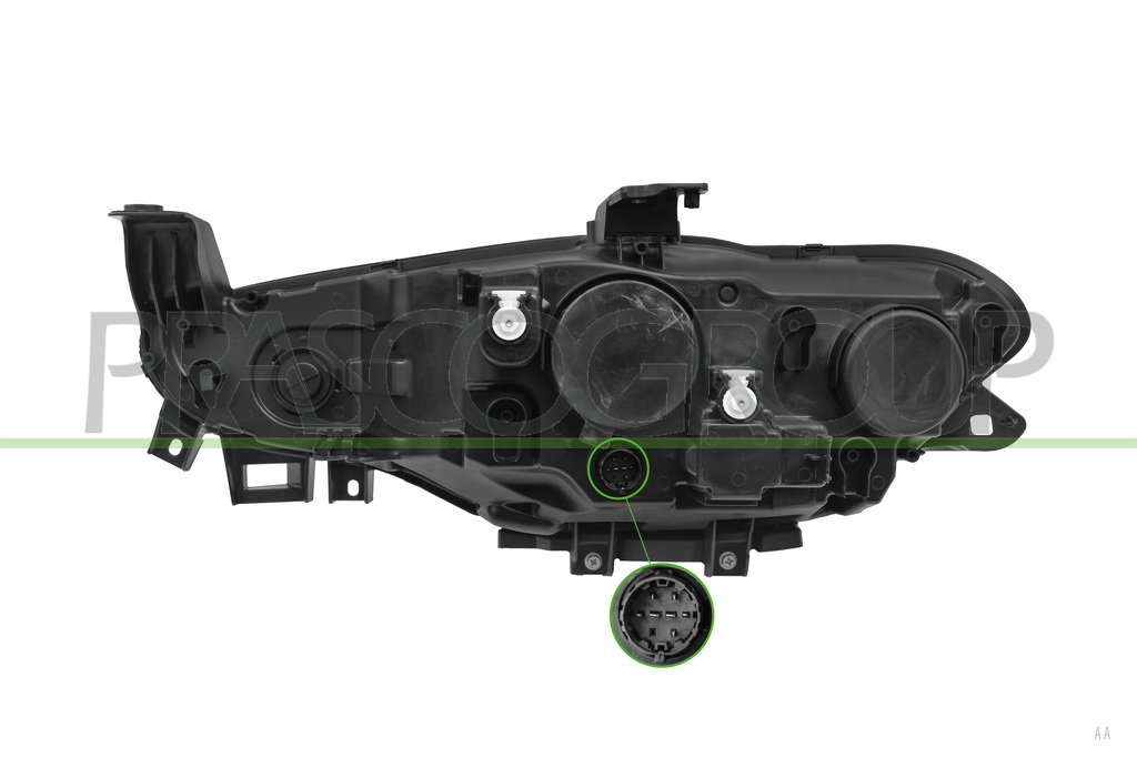PROIETTORE DESTRO H7+H15-ELETTRICO-CON MOTORE-NERO-VERSIONE A.L. MOD. 10/20 >