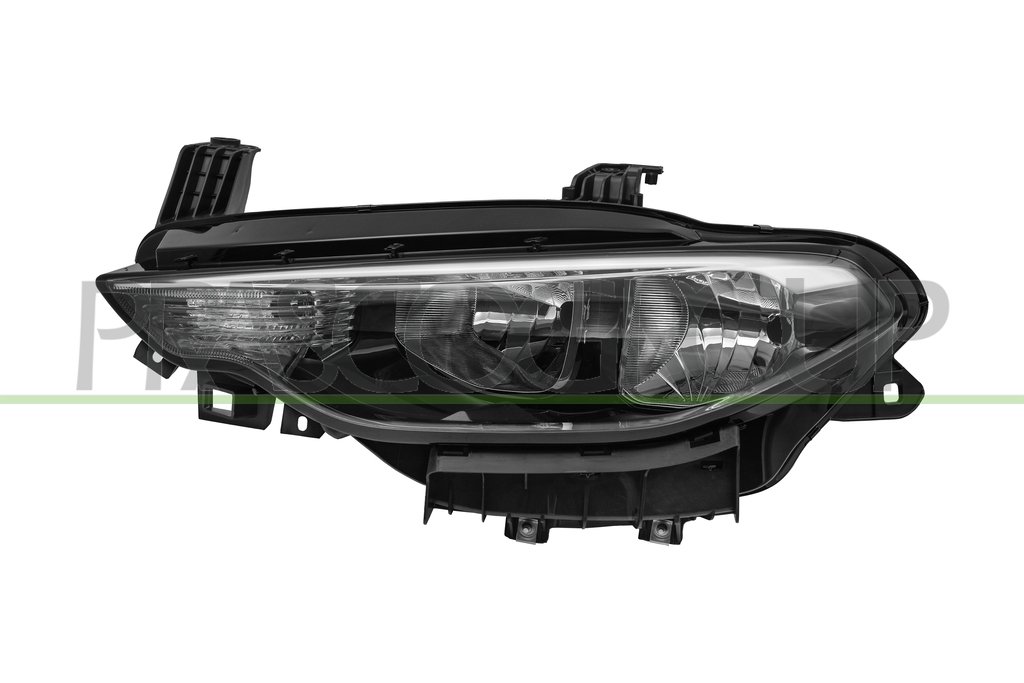 PHARE GAUCHE H7+H15-ELECTRIQUE-AVEC MOTEUR-NOIR-MONTAGE A.L. MOD. 10/20 >