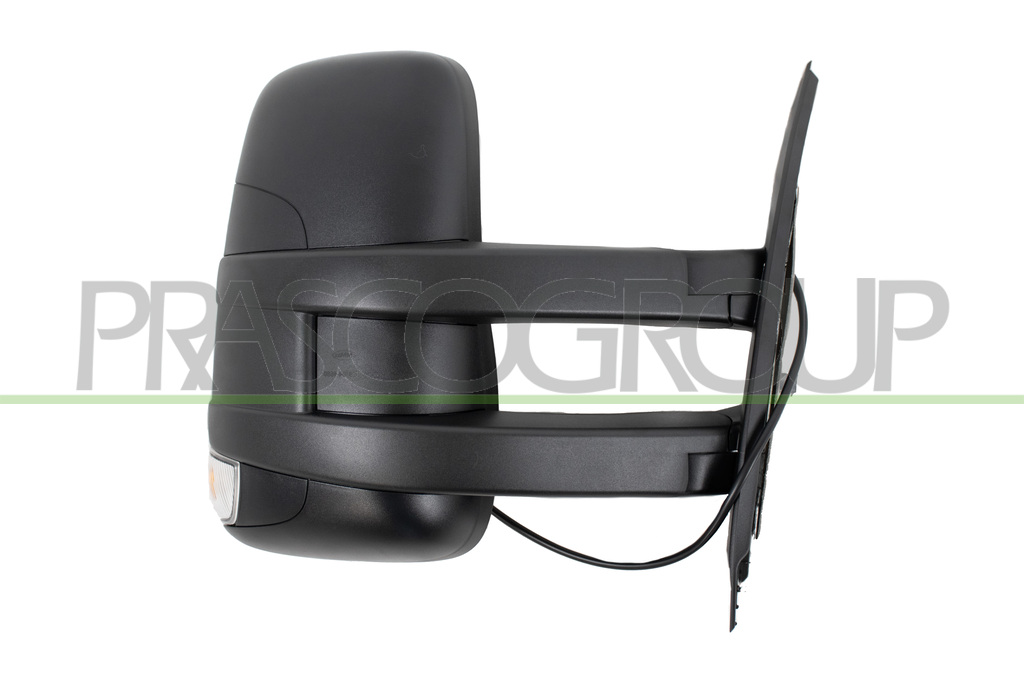 DOOR MIRROR RIGHT-ELECTRIC-BLACK-HEATED-WITH LAMP-WITH LONG ARM