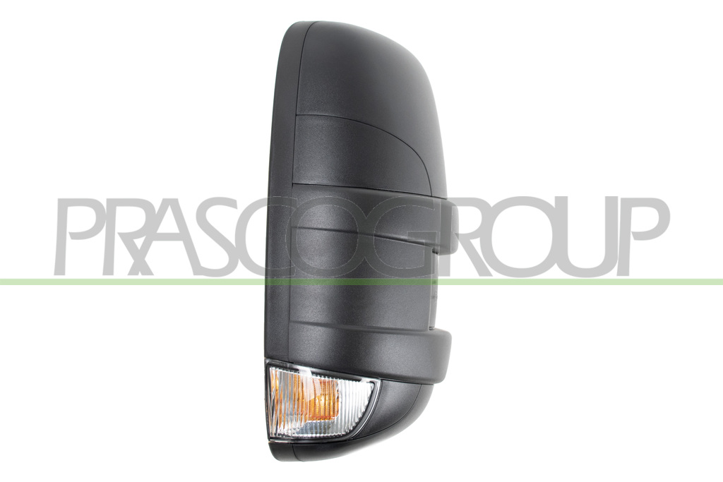 DOOR MIRROR RIGHT-ELECTRIC-BLACK-HEATED-WITH LAMP-WITH LONG ARM