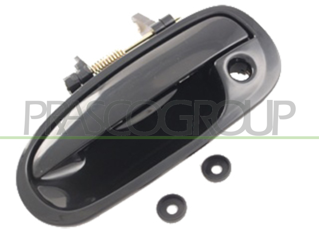 FRONT DOOR HANDLE LEFT-OUTER-BLACK-SMOOTH-WITH KEY HOLE