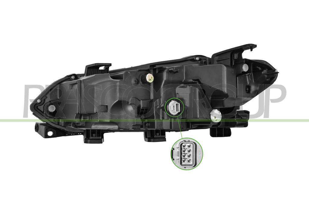 PROIETTORE DESTRO H4-MANUALE/ELETTRICO-SENZA MOTORE-NERO