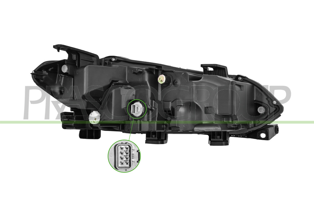 HEADLAMP LEFT H4-MANUAL/ELECTRIC-WITHOUT MOTOR-BLACK