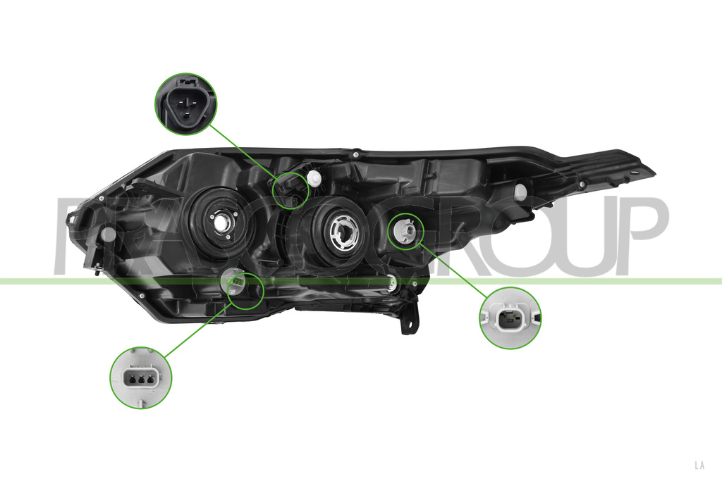 HEADLAMP RIGHT-ELECTRIC-WITH MOTOR-WITH DAY RUNNING LIGHT-LED