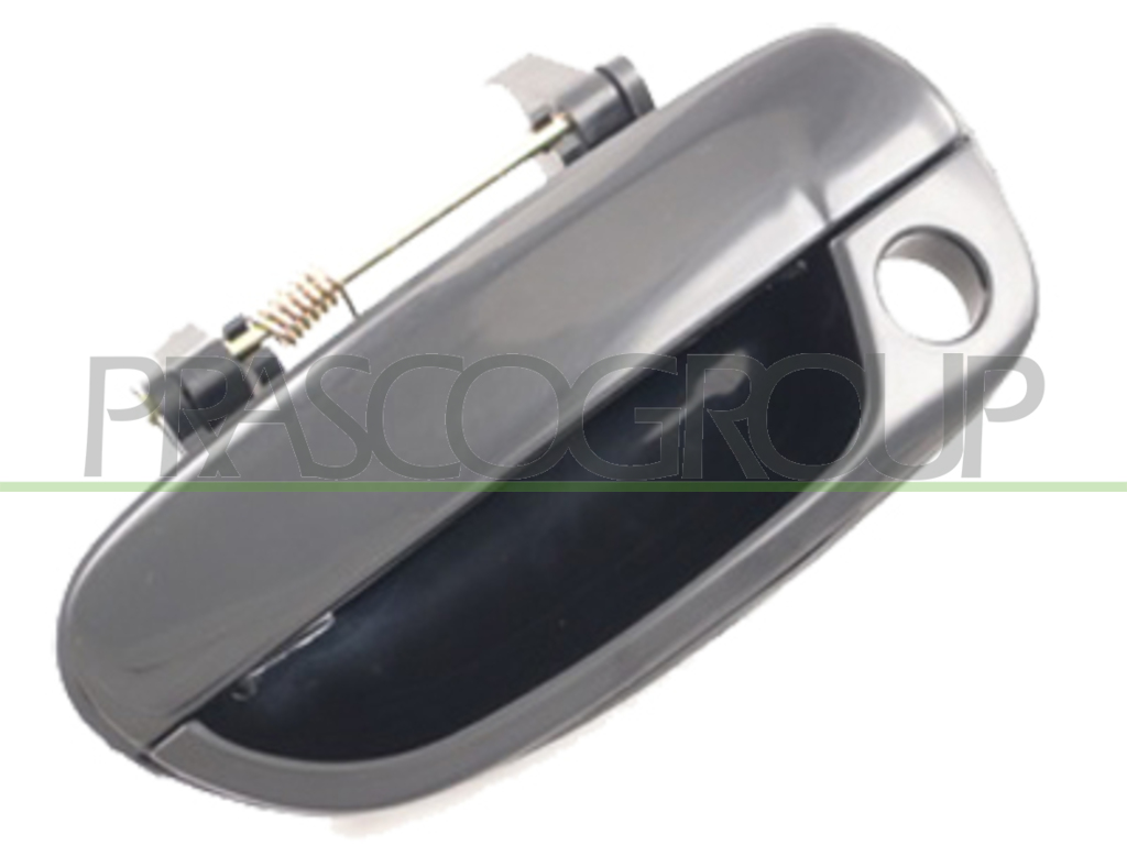 FRONT DOOR HANDLE LEFT-OUTER-SMOOTH-BLACK-WITH KEY HOLE