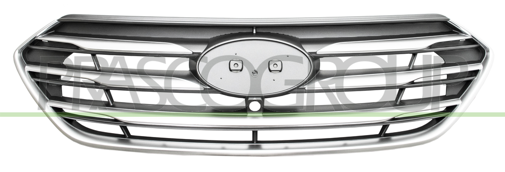 GRILLE CALANDRE NOIRE AVEC MOULURE CHROMEE'-AVEC CADRE CHROMEE'-AVEC TROU CAMERA