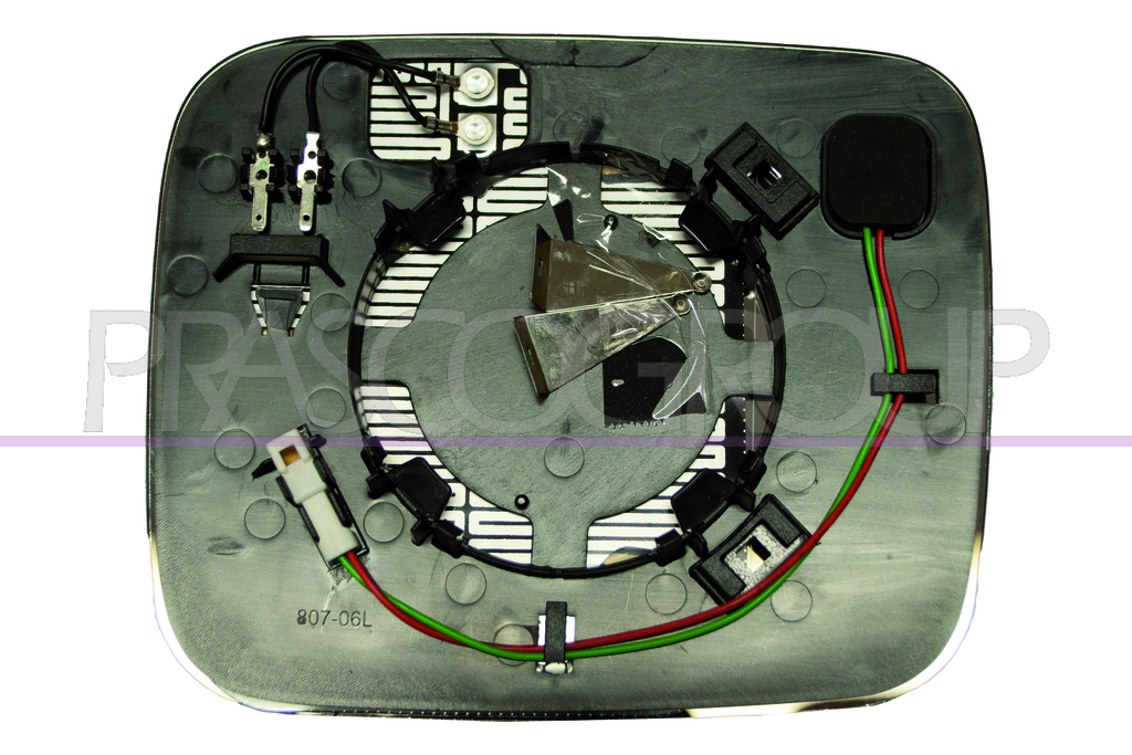 MIRROR GLASS BASE LEFT-ASPHERICAL-HEATED-WITH ANTI-GLARE DEVICE