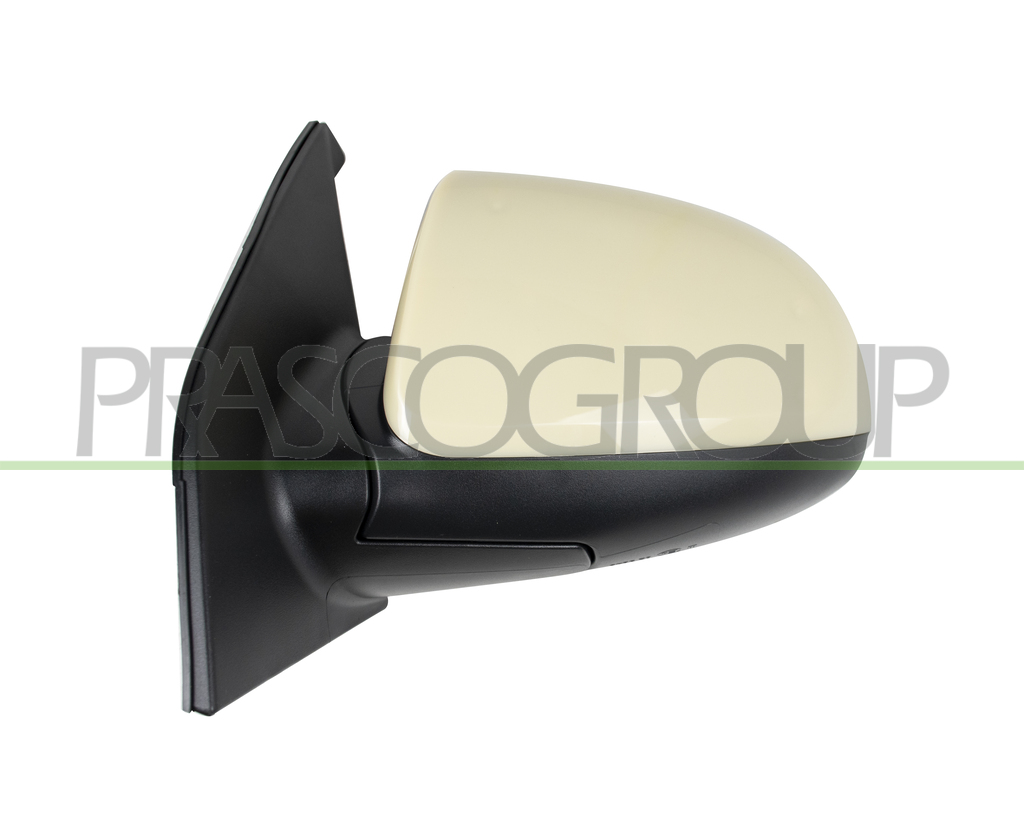 DOOR MIRROR LEFT-ELECTRIC-SMOOTH FINISH-TO BE PAINTED-HEATED-CONVEX-CHROME-5 PINS