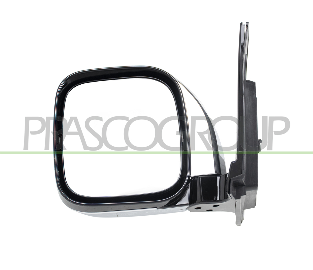 ESPEJO IZQUIERDO-MANUAL-NEGRO-CONVEXO/CROMADO-CON CARCASA CROMADA