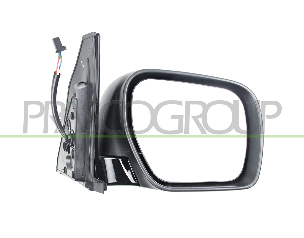 ESPEJO DERECHO ELECTRICO-NEGRO-CON PILOTO-CONVEXO/CROMADO-CON CARCASA CROMADA-5 PINES