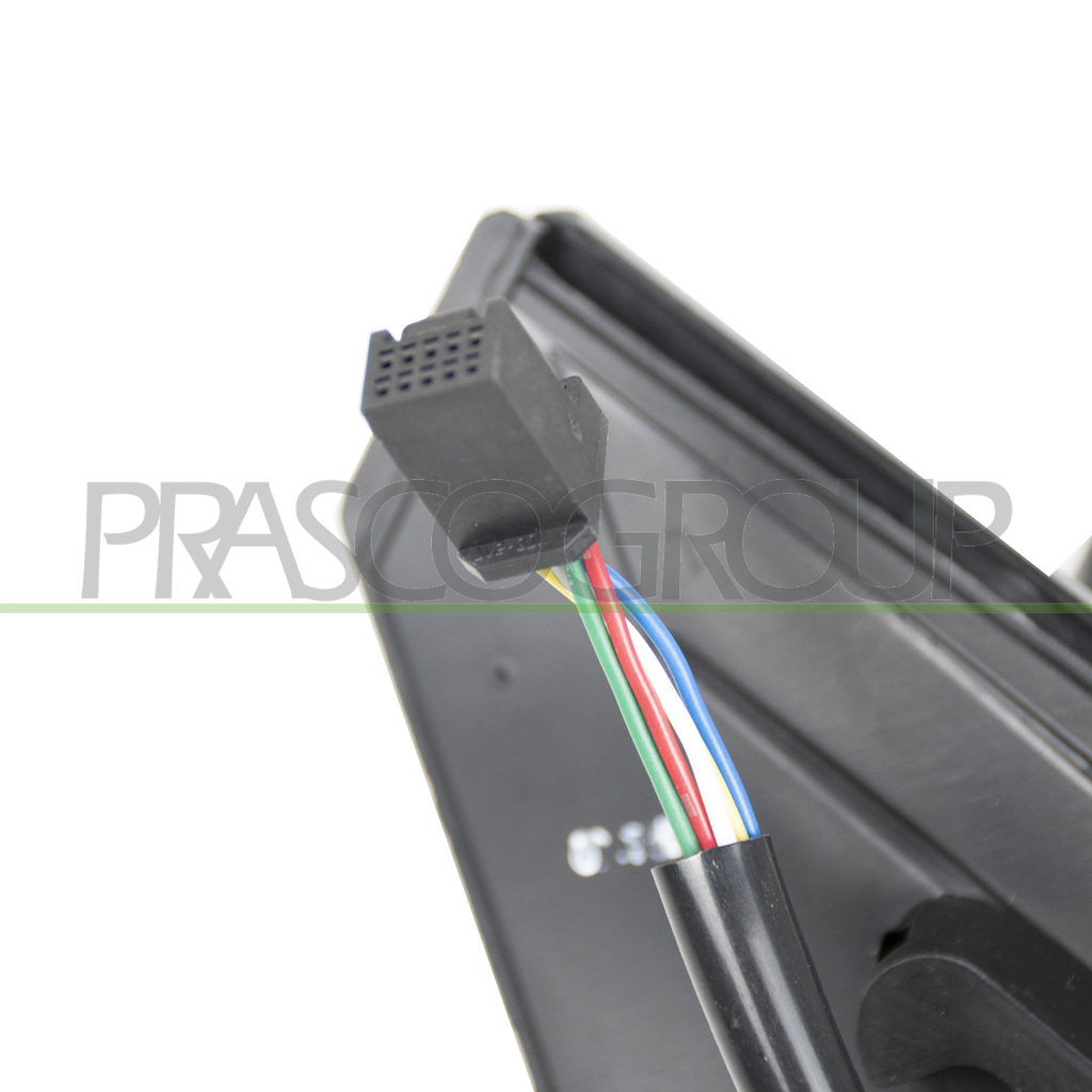 ESPEJO DERECHO ELECTRICO-NEGRO-CON PILOTO-CONVEXO/CROMADO-CON CARCASA CROMADA-5 PINES