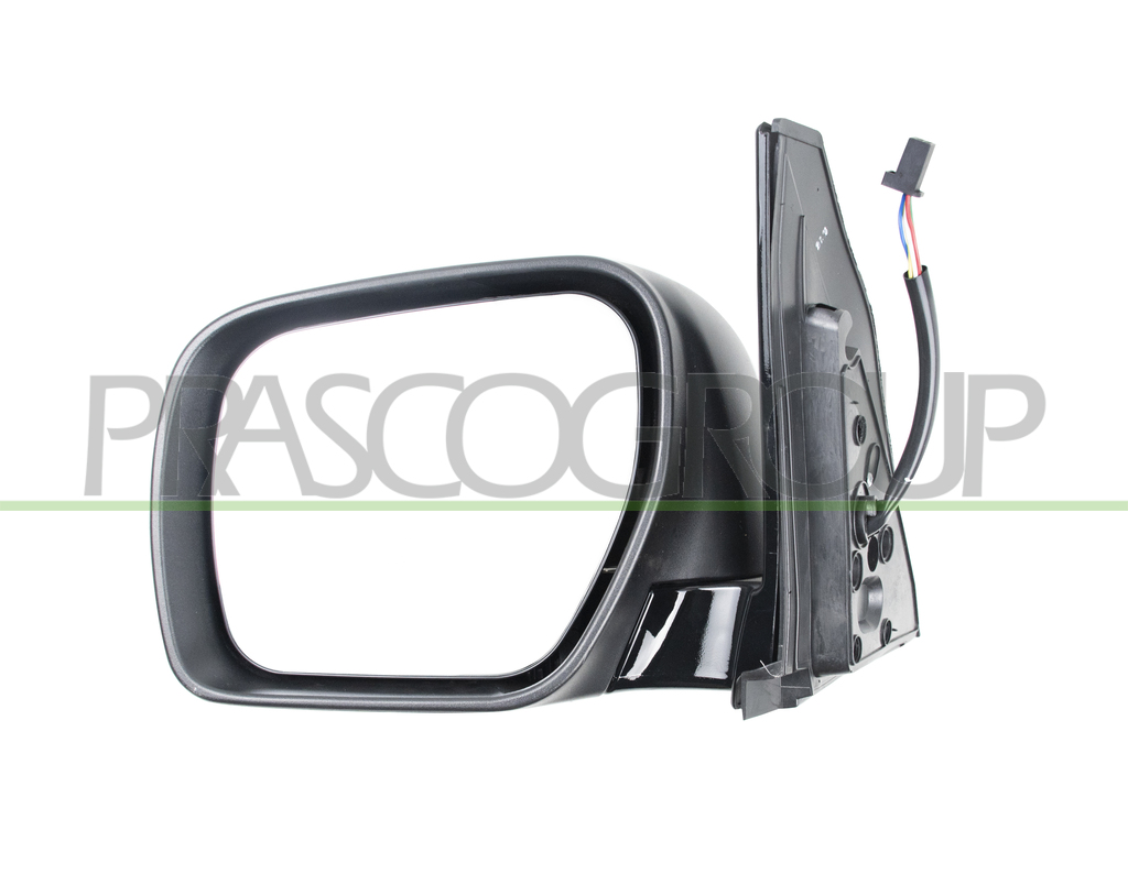 RETROVISORE SINISTRO-ELETTRICO-NERO-CON FANALE-CONVESSO-CON CALOTTA CROMATA-5 PINS