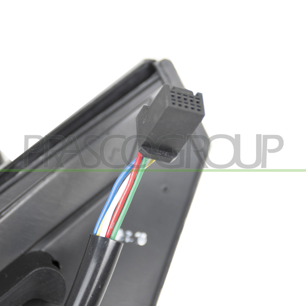 RETROVISORE SINISTRO-ELETTRICO-NERO-CON FANALE-CONVESSO-CON CALOTTA CROMATA-5 PINS