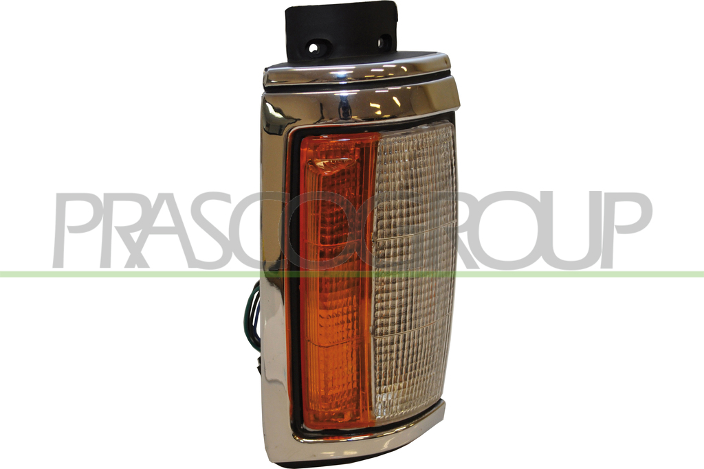 FANALE ANTERIORE DESTRO-BIANCO-ARANCIO-CON PORTALAMPADA-CON BORDO CROMATO