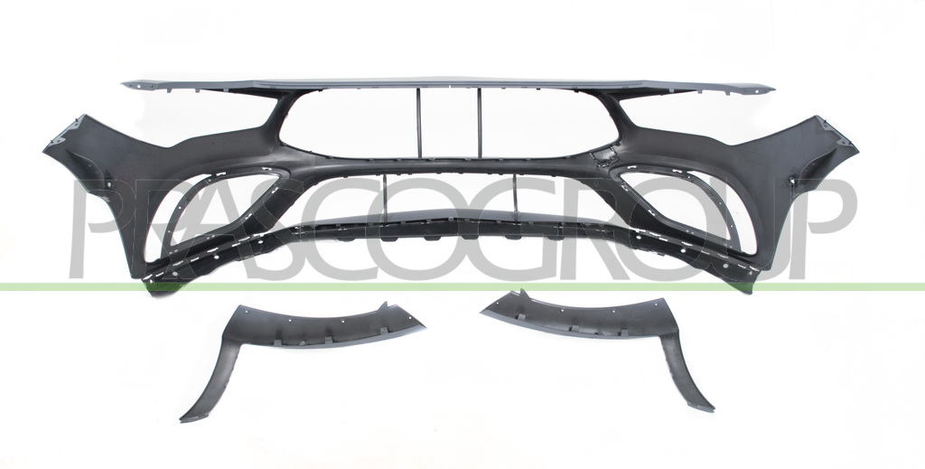 FRONT BUMPER-PRIMED-WITH TOW HOOK COVER-WITH HOLES FOR PARK ASSIST