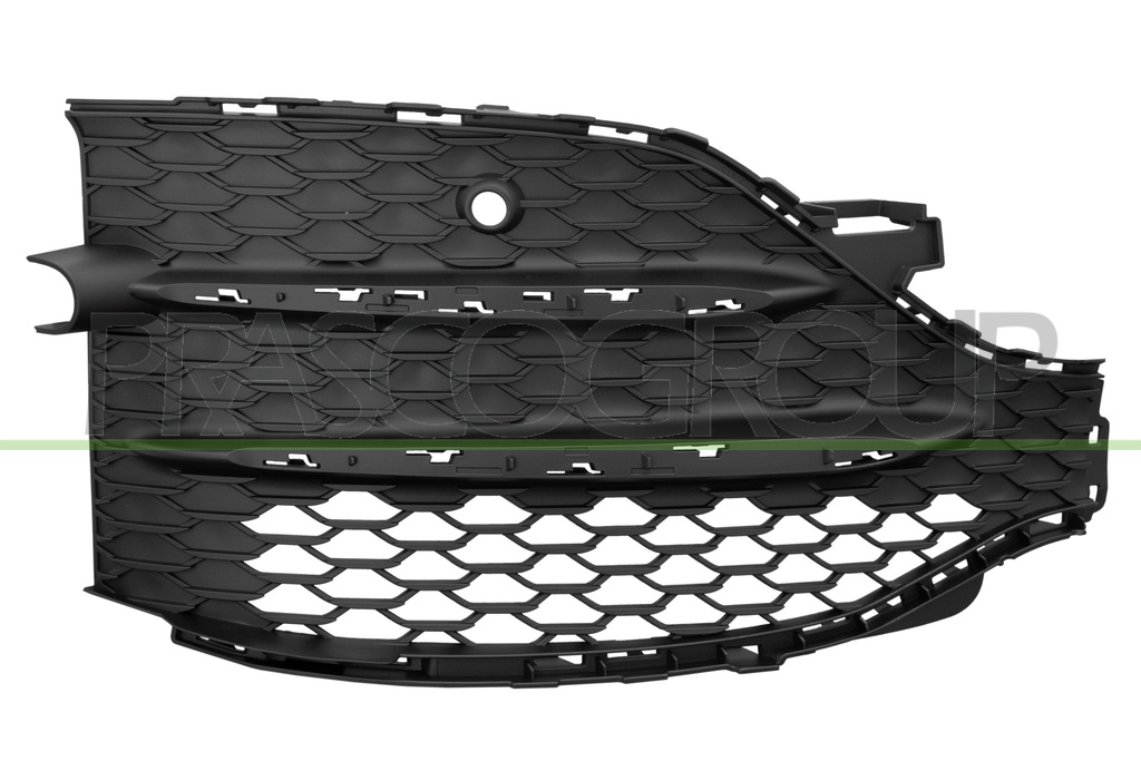 BUMPER GRILLE LEFT-BLACK-WITH CHROME PROFILE HOLES