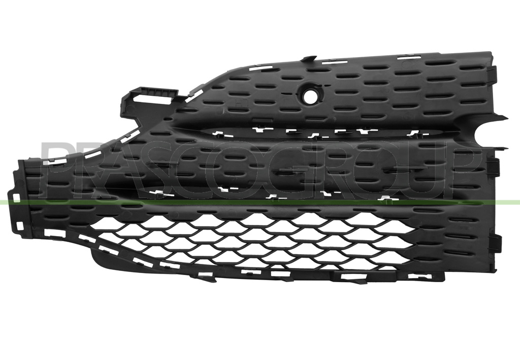 BUMPER GRILLE LEFT-BLACK-WITH CHROME PROFILE HOLES