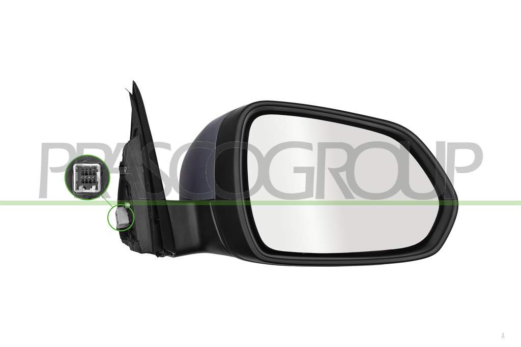 DOOR MIRROR RIGHT-ELECTRIC-PRIMED-WITH LAMP-CONVEX-5 PINS