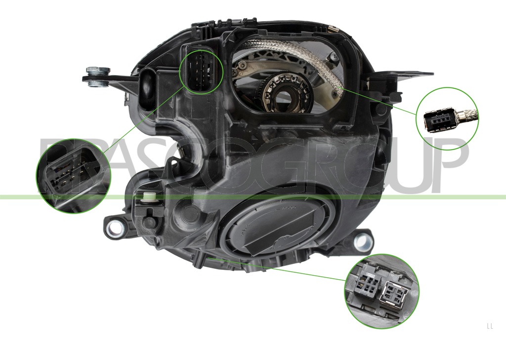 HEADLAMP RIGHT-XENON D1S+H1 ELECTRIC-WITH MOTOR-CLEAR LAMP