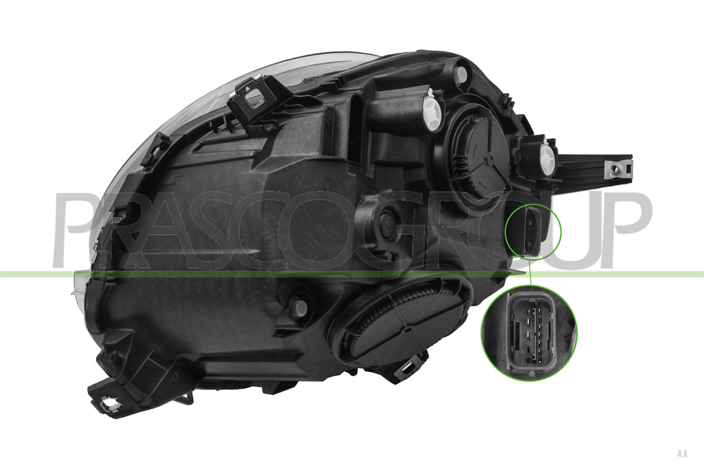 PROIETTORE DESTRO H4-ELETTRICO-CON MOTORE-INDICATORE DI DIREZIONE BIANCO-VERSOKINE VALEO MOD. 18 >