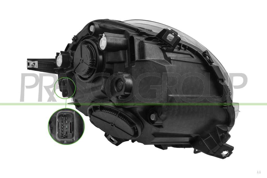 HEADLAMP LEFT H4-ELECTRIC-WITH MOTOR-CLEAR LAMP-VALEO TYPE MOD. 18 >