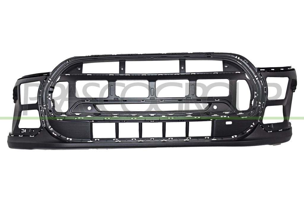 FRONT BUMPER-BLACK-TEXTURED FINISH-WITH PDC HOLES+SENSOR HOLDERS MOD. BEV