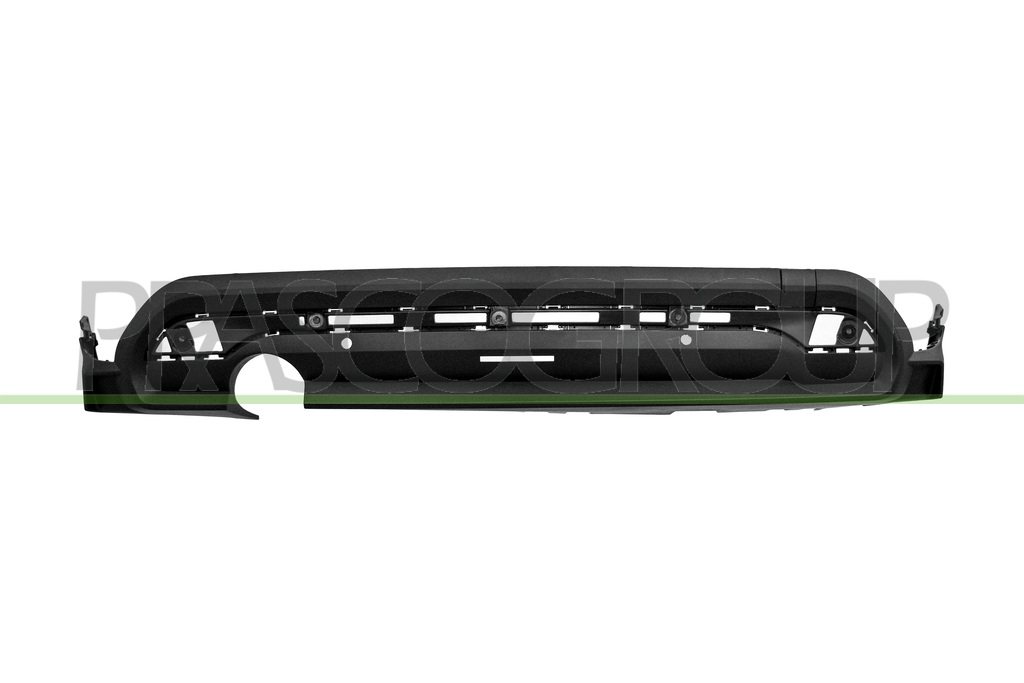 SPOILER PARAURTI POSTERIORE-NERO-GOFFRATO-CON FORI PDC+SUPPORTI-CON SCARICO SINGOLO A SINISTRA MOD. 5 PORTE
