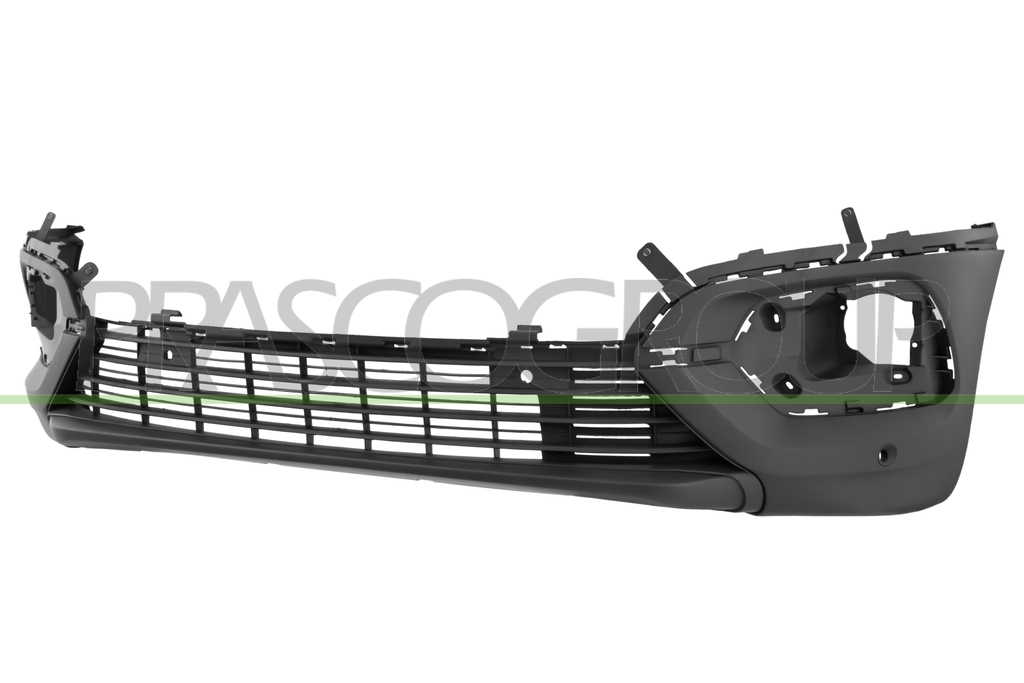 PARE-CHOCS AVANT INFERIEUR NOIR STRUCTURE'-AVEC TROUS RADAR+SUPPORTS CAPTEURS-AVEC ENPREINTES AIDE STATIONNEMENT