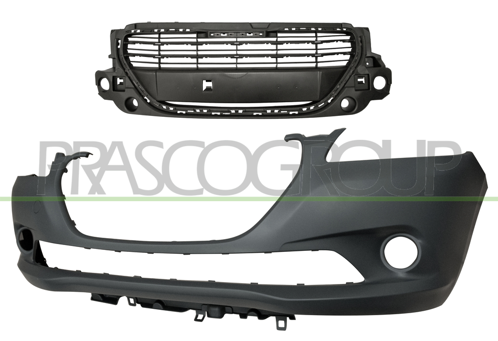 FRONT BUMPER-PRIMED-WITH BLACK GRILL