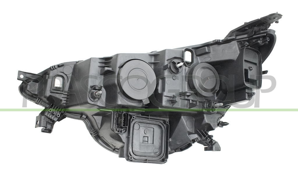 HEADLAMP RIGHT H7+H7 ELECTRIC-WITHOUR MOTOR-WITH DAY RUNNING LIGHT-CHROME RIM-LED